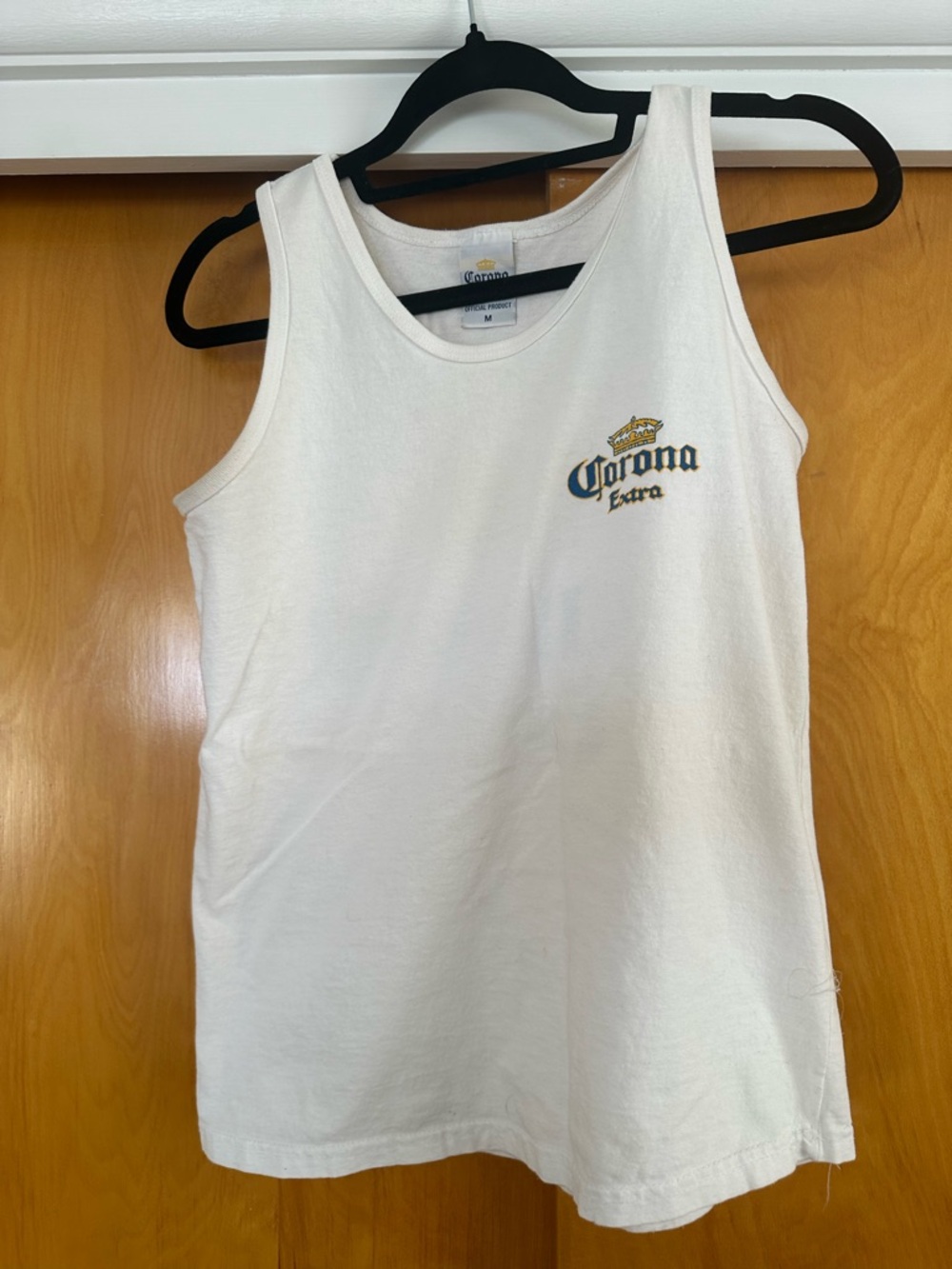 Corona White T-Shirt with Gold Crown Logo